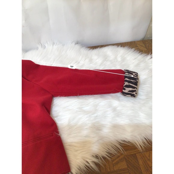 Chico’s Everyday solid Ponte Jacket red with leopard print women’s small - Picture 7 of 9
